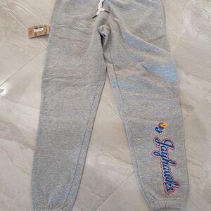 Gray Kids Joggers with Jayhawks Logo